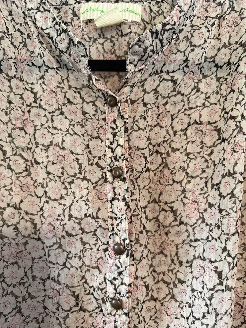 🌻 Anthropologie Staring at Stars Sheer Floral Blouse (flawed) - Picture 3 of 8